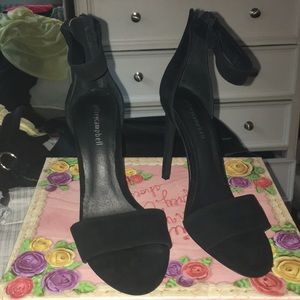 Jeffrey Campbell Black strappy suede heels